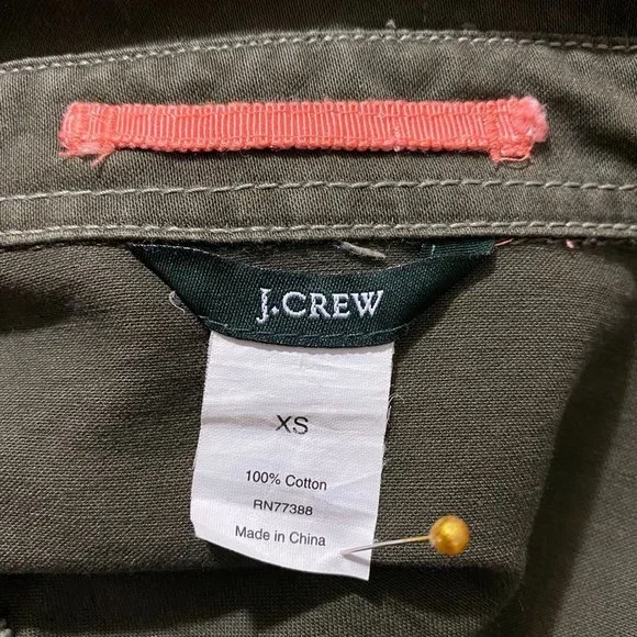 J. Crew Military Utility Jacket Olive Green Size XS 100% Cotton - Picture 9 of 10